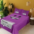 thumbnail image 2 of Ambesonne Emoji Fitted & Top Sheet Set with Shams, Retro Computer You're Cool, Fuchsia Black Grey, 2 of 5