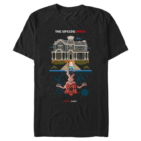 Netflix Men's Stranger Things Max Vs Demogorgon 8 Bits Upside Down T Shirt