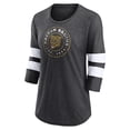 thumbnail image 2 of Women's Fanatics Heather Charcoal Boston Bruins One Timer Tri-Blend Scoop Neck 3/4-Sleeve T-Shirt, 2 of 3