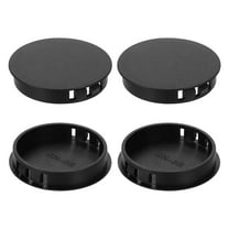 4Pcs Plastic Hole Plugs, 55mm(2-3/16") Flush Type Panel Plugs, Round Snap Knockout Locking Plugs for Furniture Insert End Caps Panels, Black