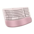 thumbnail image 1 of Logitech Wave Keys Wireless Ergonomic Keyboard with Cushioned Palm Rest, Comfortable Natural Typing, Easy-Switch, Bluetooth - Rose, 1 of 10