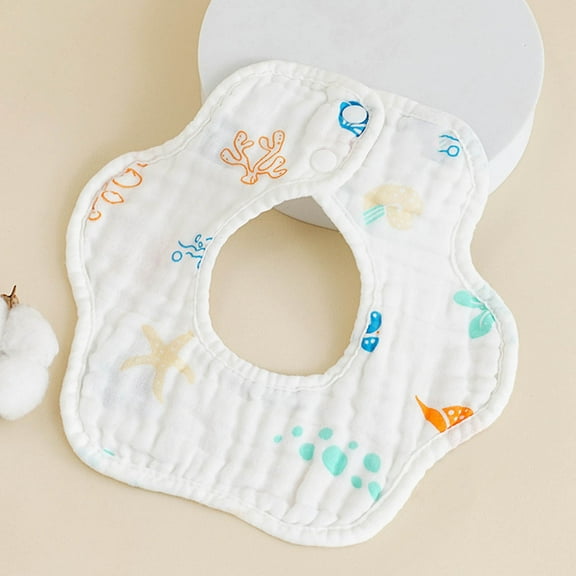 Wancir Muslin Drool Bibs for Boys Girls, Adjustable Baby Bibs for Drooling and Teething, Soft Cotton Baby Bandana Bibs for Newborn Feeding Essentials