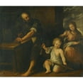 thumbnail image 2 of Carlo Francesco Nuvolone 23x20 Black Ornate Framed Double Matted Museum Art Print Titled: Jesus in Joseph's Workshop, 2 of 5