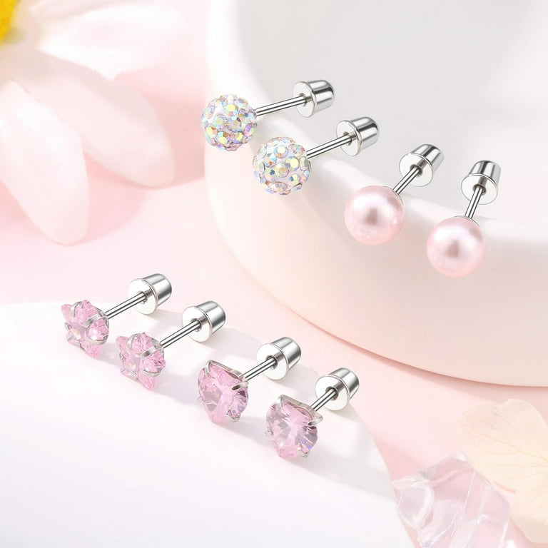 Jewelery Surgical Stainless Steel Hypoallergenic Stud Earrings for Women Safe and Stylish Jewelry for Sensitive Ears Women s Size One size Grey Type