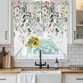 thumbnail image 2 of Floral Eucalyptus Leaf Swag Valances for Windows 2 Pack Vintage Pink Wild Flower Green Leaves Plant Swag Kitchen Curtains 63 Inches Long Rod Pocket Short Window Treatment for Kitchen Bathroom 36"x63", 2 of 9