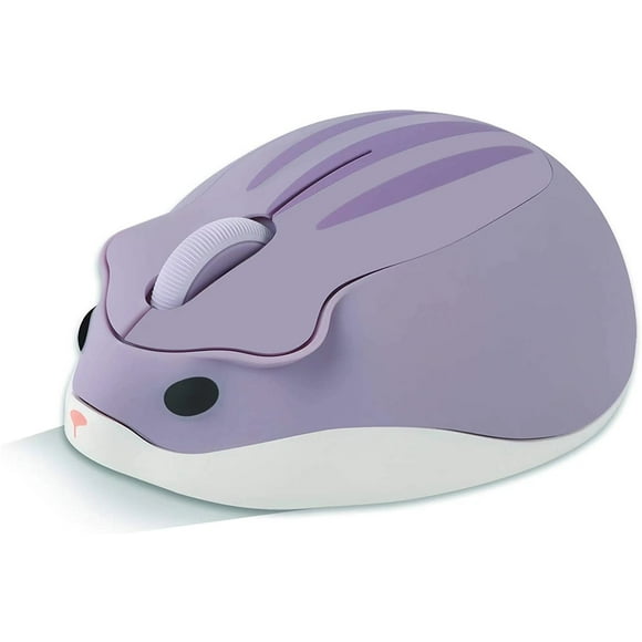 CHUYI Souris Sans Fil 2,4 g, Souris Silencieuse en Forme de Hamster Animal Mignon, Souris Optique Mobile Portable 1200 Dpi avec Récepteur USB, Souris Sans Fil à 3 Boutons pour PC Mac Portable Ordinateur Portable Ordinateur (Violet)
