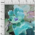 thumbnail image 2 of oneOone Polyester Spandex Turquoise Blue Fabric Florals Sewing Material Print Fabric By The Yard 56 Inch Wide, 2 of 5