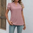 thumbnail image 7 of Fnooota Workout Shirts for Women, Casual Basic Summer V Neck Short Sleeve Tops Blouses Khaki Size 2XL, 7 of 7