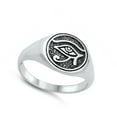 thumbnail image 4 of Hammered All Seeing Eye Ring .925 Sterling Silver Band Jewelry Female Male Unisex Size 8, 4 of 4