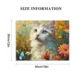 thumbnail image 3 of Orinice Unframed Canvas Painting Colorful Flower Cat Print Beautiful Picture Unframed Wall Art Prints Wall Art For Living Room - For Home Decor Wall Decor Room Decor Art Gifts20''X16'' 16x12in, 3 of 6