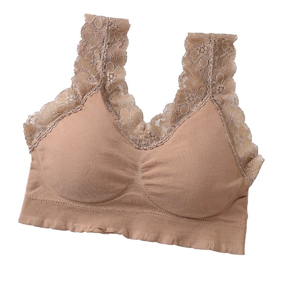 Darzheoy Women's Sexy Lace Back Halter Wrap Removable Gathered And Fitting Underwear Bralette M