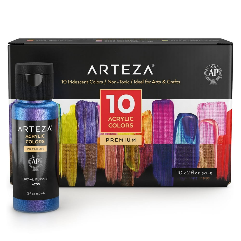 Arteza 2 oz Iridescent Textured Acrylic Art Paint (10 Pack) Walmart