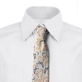thumbnail image 2 of Floral Necktie, Botanical Scenic Nature, Dress Tie, 3.7", Orange Black White, by Ambesonne, 2 of 3
