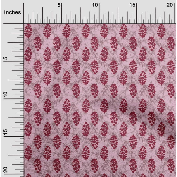 oneOone Cotton Poplin Pastel Pink Fabric Ethnic Block Craft Projects Decor Fabric Printed By The Yard 56 Inch Wide