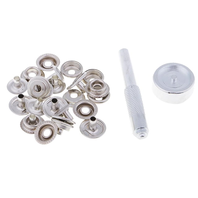 6 Sets Steel Snap Buttons Press Studs With Die Punch Tool For LeatherCrafts