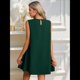 thumbnail image 5 of Vestido Tipo Chaleco Sin Mangas con Cuello Redondo en Color Liso, Verde Oscuro, Talla XXL, 5 of 6