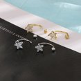 thumbnail image 4 of Pendientes de estrella con forma de hueso de oreja para hombre, únicos, sencillos, con personalidad, dulces y geniales, con diamantes, con hebilla giratoria de estrella de cinco puntas, 4 of 6