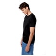 thumbnail image 4 of Hanes Men's 3 Pack Authentic 6 Oz Cotton Crewneck Black T-Shirt, Size M, 4 of 4
