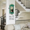 thumbnail image 2 of Clockswise Vintage Grandfather-Style Wall Clock with Wood-Effect Plastic Pendulum, Battery-Operated - for Home Decor, Living Room, Home Office, Kitchen or Dining Room – Green with Distressed Finish, 2 of 8