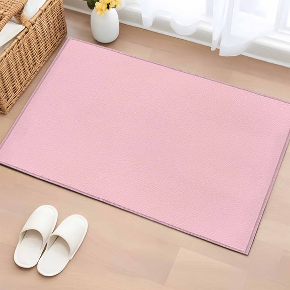 Rectangle Area Rug 2x3ft, Classical Pink Leather Texture Non-Shedding Washable Area Rug, Vintage Cowhide Pattern Non Slip Low-Profile Rugs for Living Room, Bedroom Dining Room