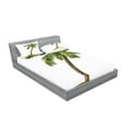 thumbnail image 2 of Ambesonne Tropical Fitted Sheet & Pillow Sham Set, Cartoon Palm Trees, Full, Green Brown, 2 of 2