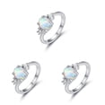 thumbnail image 1 of Anillo de mujer Sonducket Plata Nupcial Cumpleaños Boda Aniversario Compromiso Blanco Talla 11, 1 of 6