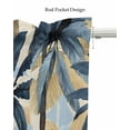 thumbnail image 5 of Navy Blue Palm Trees Kitchen Valances for Windows Farmhouse Linen Window Valance Curtain for Living Room Window Treatment Vintage Summer Botanical Watercolor Valance Rod Pocket Topper, 42 x 18 Inch, 5 of 6