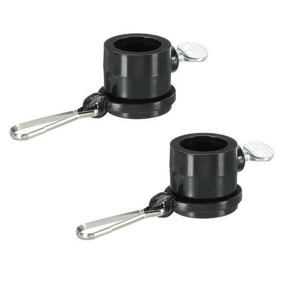 Flag Pole Rings Mounting Clips Rotating Fasteners 19mm x 27mm Black Pack of 2
