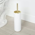 thumbnail image 3 of mDesign Plastic Toilet Bowl Brush and Holder - 2 Pack - White/Gold, 3 of 7