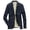 Dark Blue, variant on Jean Jacket for Men Solid Color Lapel Button Down Slim Suit Straight Cuffs With Pocket Casual Denim Outwear