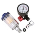 thumbnail image 1 of Spray  Pressure Regulator Sprayer Pressure Regulator Air Sprayer Regulator Gauge Oil Water Separator 1/4in Pneumatic Spray  Air Pressure Regulator In Line Water Trap Filter Tool, 1 of 8