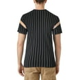 thumbnail image 2 of Ma Croix Mens Hipster Zipper Chest Pocket Pinstripe Short Sleeve T Shirt, 2 of 6