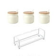 thumbnail image 1 of European Solid Color Sugar Bowl With Lid, Ceramic Sugar Pot, Coffee Accessories, Sugar Pourer, Kitchen Storage-Beige-3 Set, 1 of 6