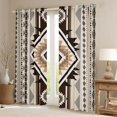 thumbnail image 2 of Manfei Tribal Geometric Aztec Blackout Curtains, Southwest Bohemian Curtains Pack of 2 (42x84 Each), Beige and Brown, 2 of 6