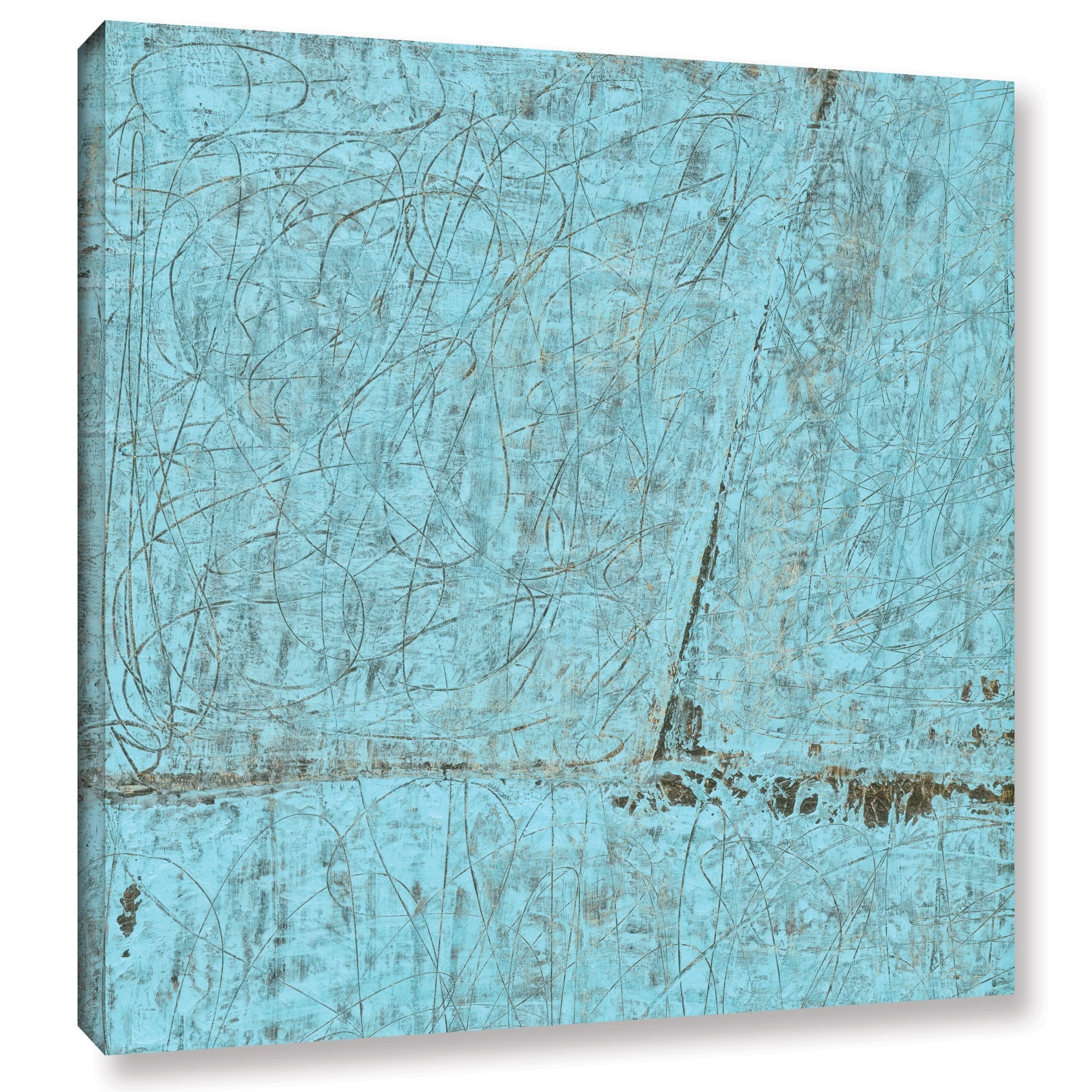 ArtWall Elena Ray "Cyan Swirl" Art Appeals Removable Wall Art