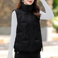thumbnail image 5 of Feancey Winter Down Vest for Women Sleeveless Lightweight Puffer Jackets Zip Up Stand Collar Quilted Waistcoat Fashion Vest with Pockets Black XXL, 5 of 10