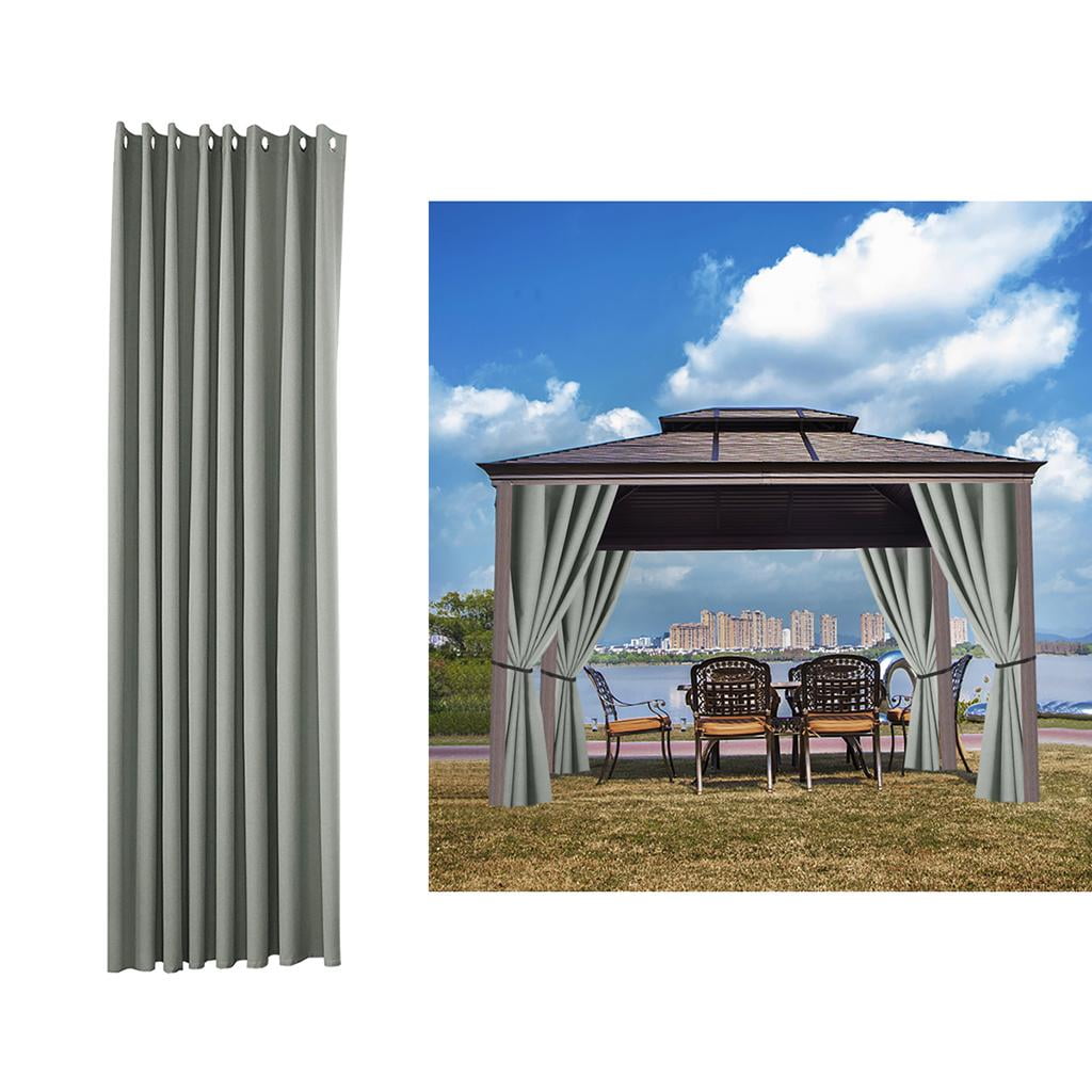 Waterproof Outdoor Curtain - Privacy Window Treatment Panels for Porch Outdoor Indoor Curtain Drapery for Garden/Courtyard Decoration Grey
