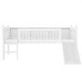 thumbnail image 6 of Newest Space-Saving Teens and Adults Organized & Relaxing Solid Wood Twin XL Low Loft Bed with LED Lights and Storage Shelves, White, 6 of 18