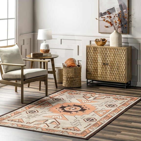 Nuloom Calliope SpinClean Bohemian Machine Washable Area Rug, 5' x 8', Calliope Grey