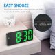 thumbnail image 5 of Digital Alarm Clock, Alarm Clock with LED Display, Temperature and Date Display, Voice Control, USB/Battery Powered - Green Digital, 5 of 5