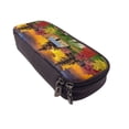thumbnail image 6 of Lsque Fall Village Scenery Printed Big Capacity PU Leather Pencil Case Large Pencil Pouch Stationery Pen Bag Pencil Holder for Teen, 6 of 6