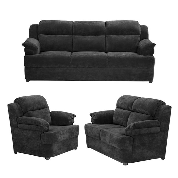 Sala 3-2-1 TRINITY Kendra ( Sofá, Love Seat, Sillón ) Gris Oscuro