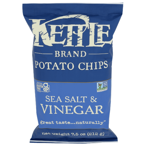 Kettle Sea Salt & Vinegar Potato Chips 7.5 oz - Pack of 5