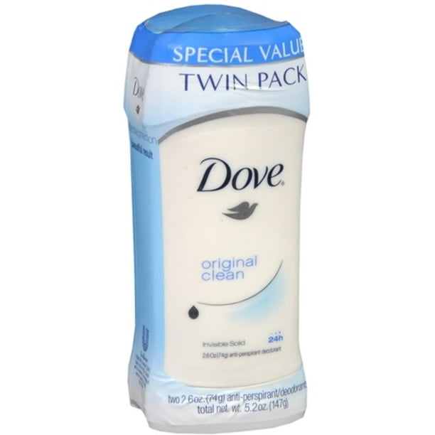 Dove AntiPerspirant Deodorant Invisible Solid Original Clean Twin Pack