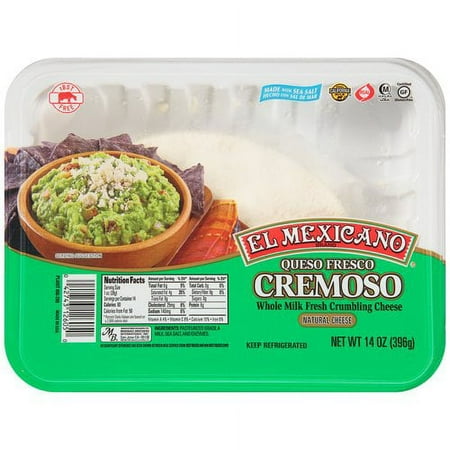 El Mexicano Cremoso Queso Fresco, Fresh Crumbling Cheese, 14 oz Refrigerated