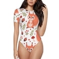 thumbnail image 2 of Goofa Squirrel And Printed Women Rash Guard Short Sleeve,Tummy control Swimsuit Surfing Swimsuit Bathing Suit One Piece Swimsuit UPF 50-, 2 of 9