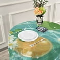 thumbnail image 6 of 60 Inch Round Tablecloth with White Lace Trim Fall Table Cover for Elegant Dining Decor Oranges and Limes, 6 of 8