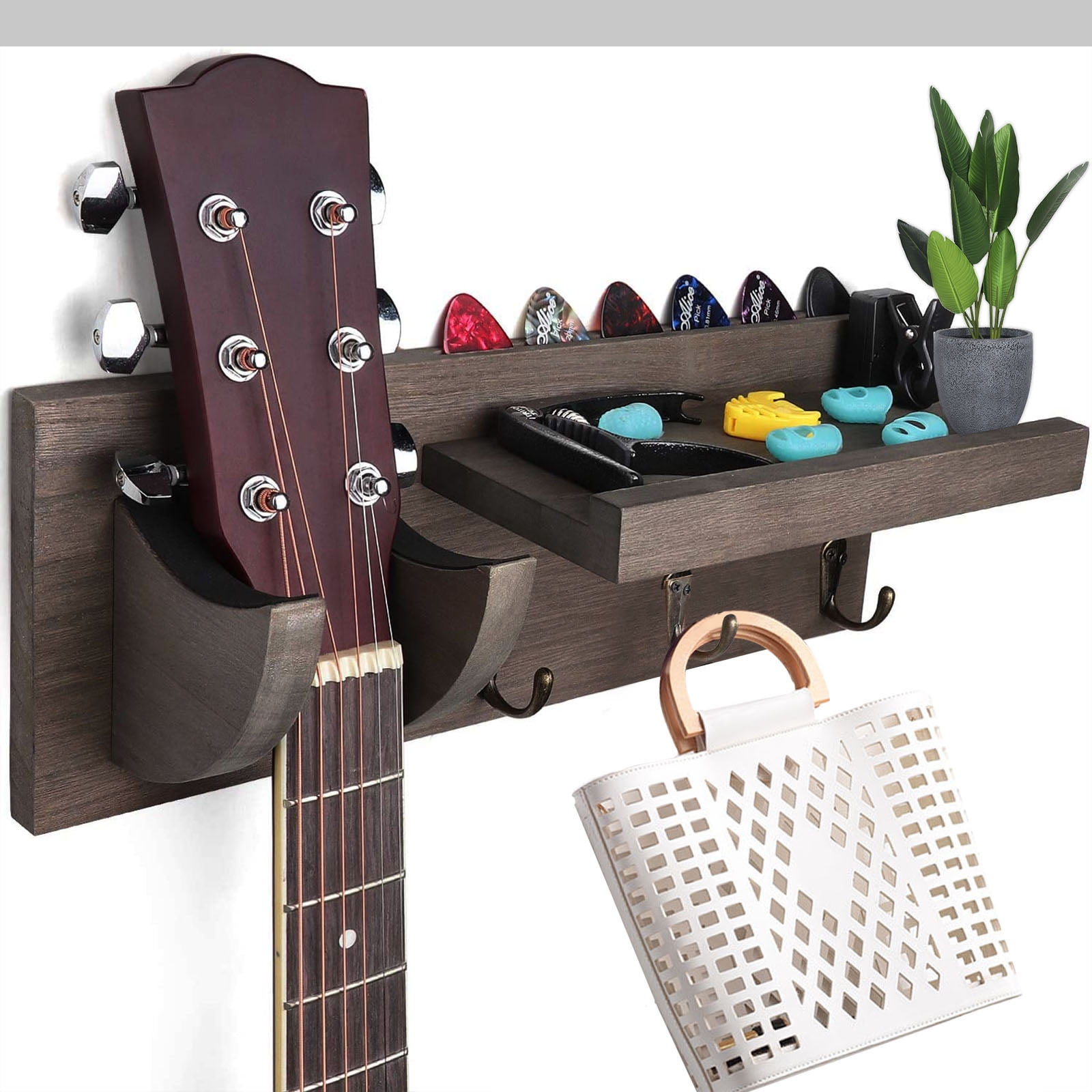 ROSENICE Guitar Hangers Hook Holder Wood Metal Rubber Instrument Hangers Wall Stand 2pcs ROSENICE Guitar Hangers Hook Holder Wood Metal Rubber Instrument Hangers Wall Stand 2pcs