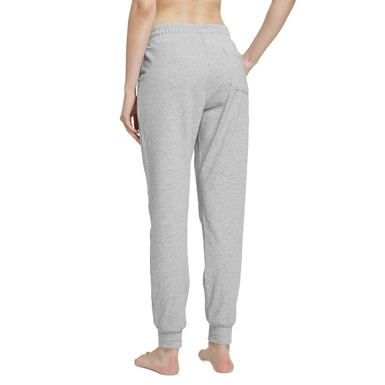 BALEAF Women's Cotton Sweatpants Cozy Joggers Pants Tapered Active Yoga  Lounge Casual Travel Pants with Pockets Light Gray Size XS