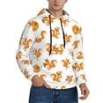 thumbnail image 2 of Uemuo Squirrel Playing Pattern Men's Hoodie - Casual Pullover Hoodie with Kangaroo Pocket, Stylish Hooded Sweatshirt for Everyday Wear-Large, 2 of 7